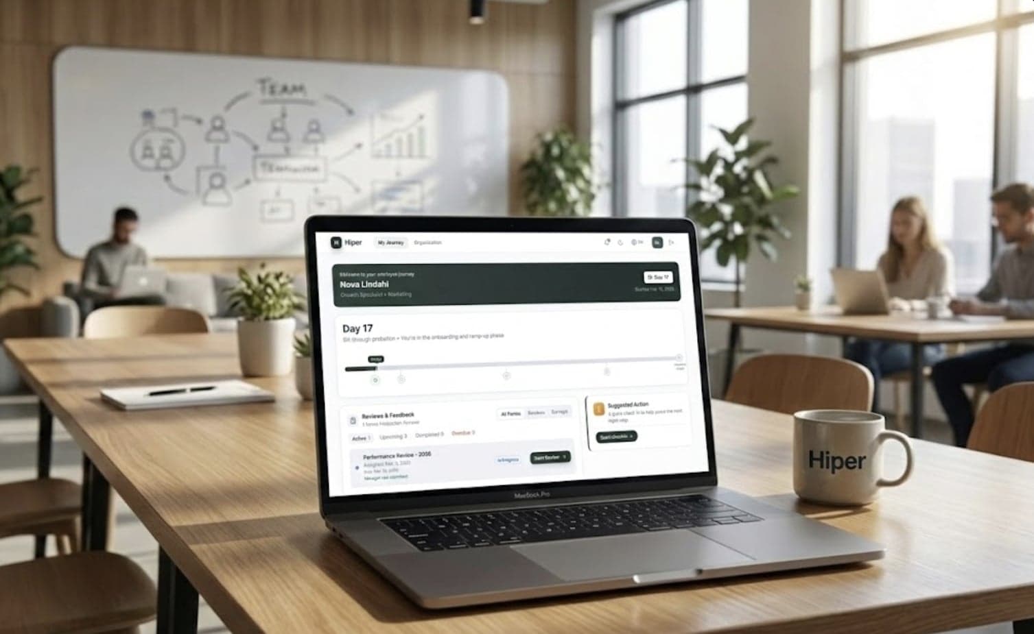 Hiper platform on laptop in office